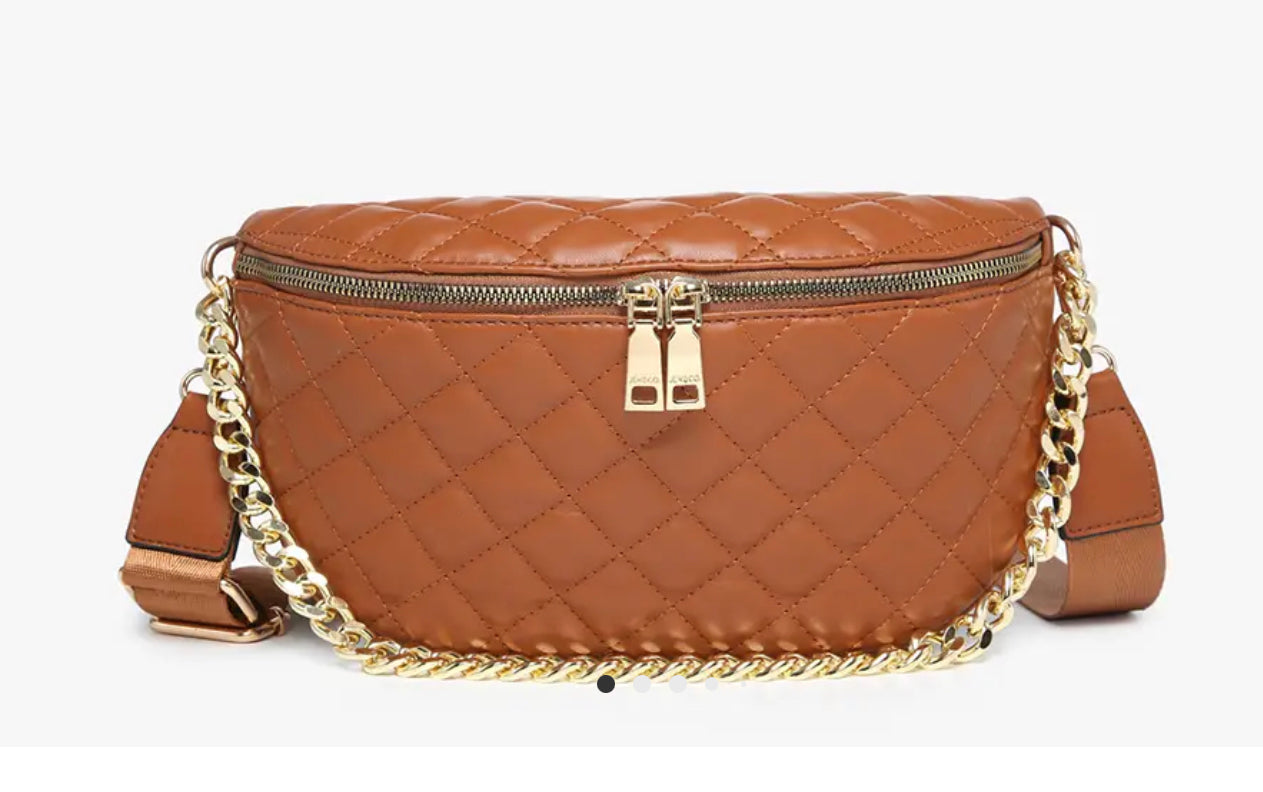 Sylvie Quilted Belt Bag w/ Chain Strap