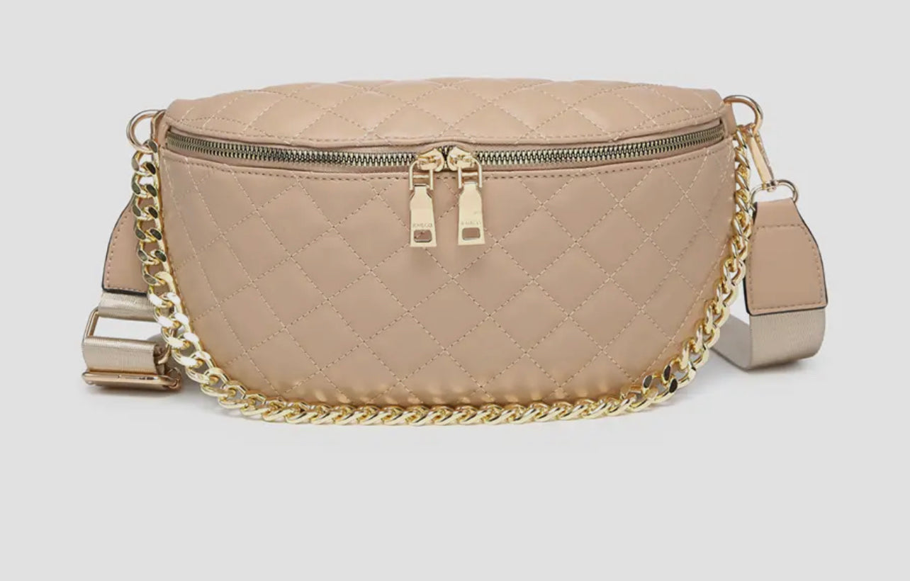 Sylvie Quilted Belt Bag w/ Chain Strap