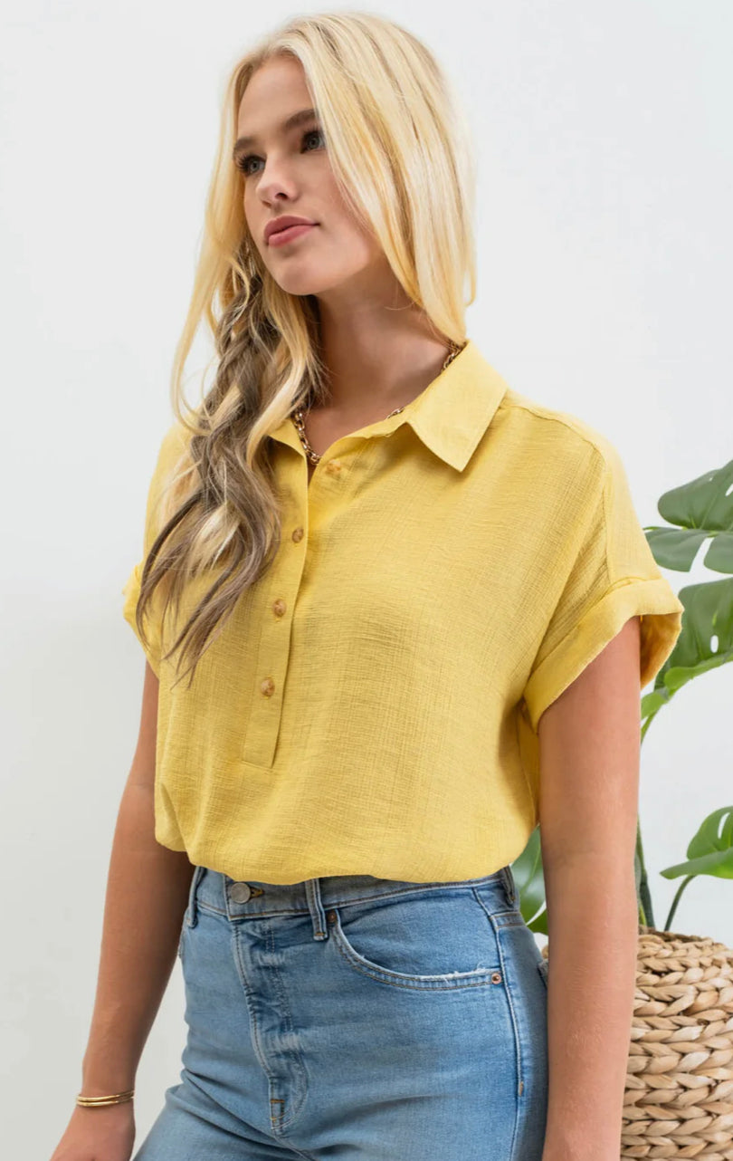 Mid Button Down Woven Top