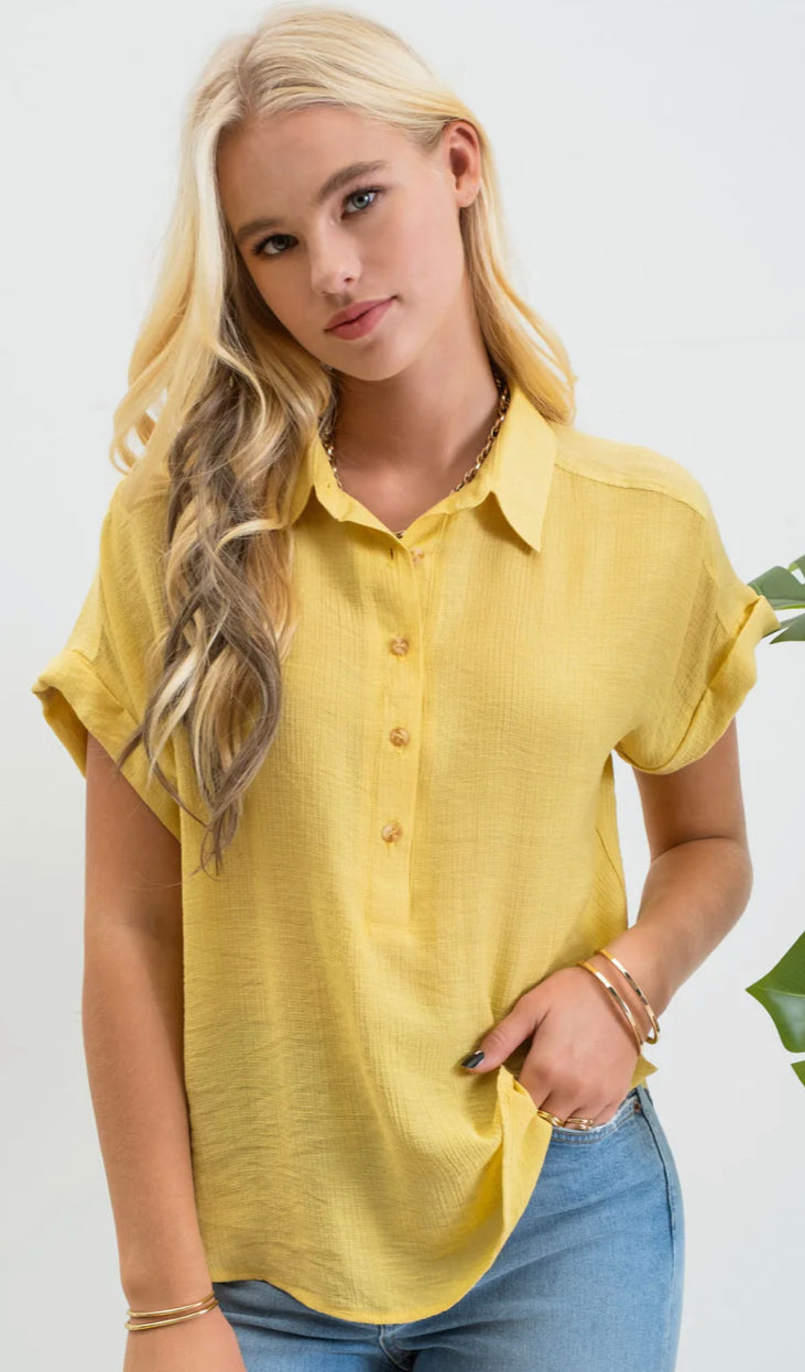 Mid Button Down Woven Top