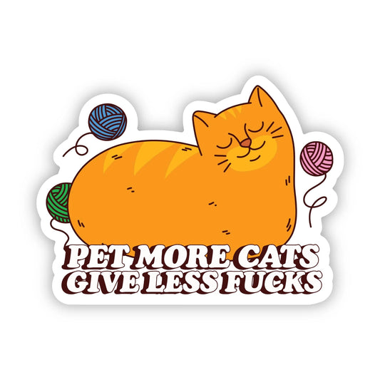 Pet More Cats Vinyl Sticker