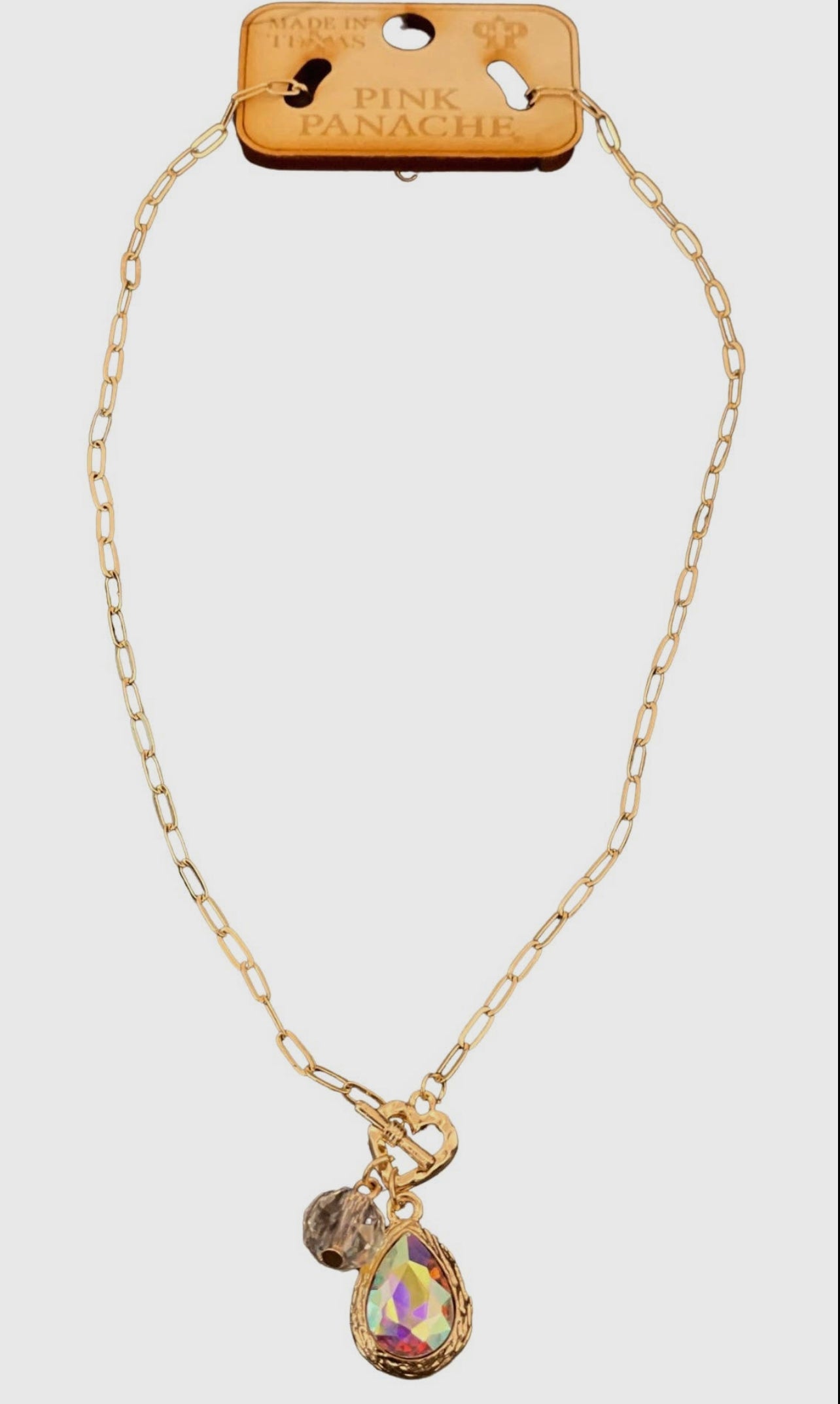 Gold Paperclip Toggle Front chain