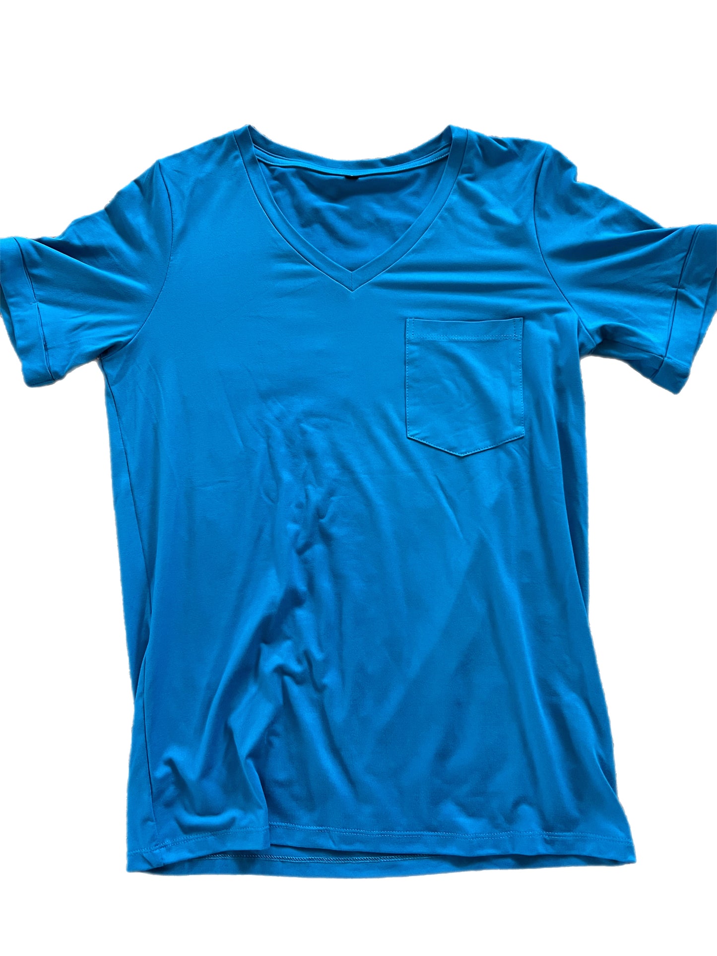 Blue V Neck  w Pocket