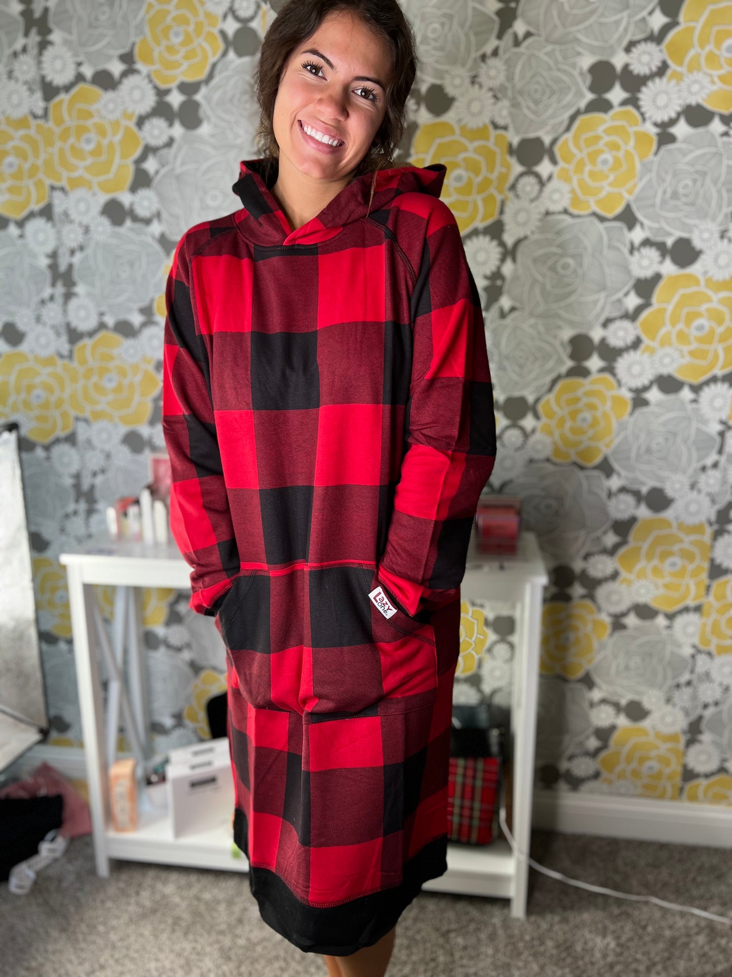 Red Plaid Sleep Hoodie